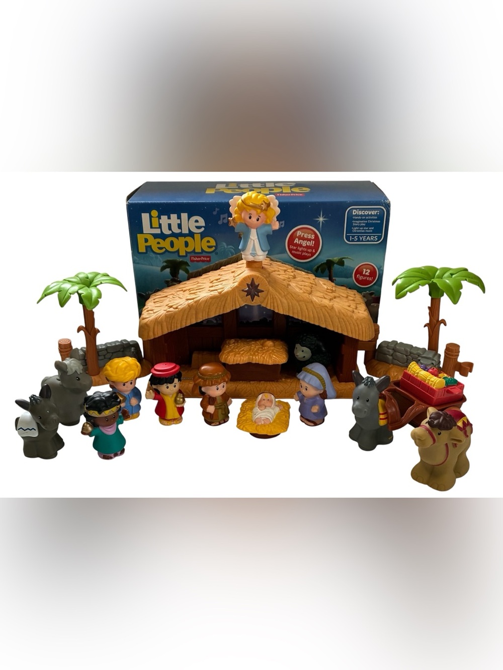 2002 LITTLE PEOPLE NATIVITY PLAY SET VINTAGE FISHER PRICE CHRISTMAS TOY IN BOX